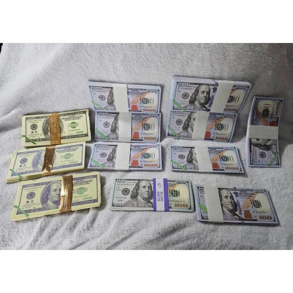Other - (12 Bundles) New Fake Play Money American $100 $1,000 $10,000 Bills Multicolor